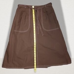 Mantessa Brand Vintage Wrap Skirt Size 10 Brown